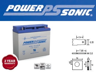 1B18 Premium Powersonic Battery 12V 18Ah RBC11 RBC7