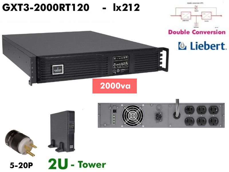 lx212~ Liebert UPS 2000va Online GXT3 2000RT120 #NewBat  